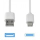 CABLE USB-USB TIPO-C BULK BLANCO 1 MTR